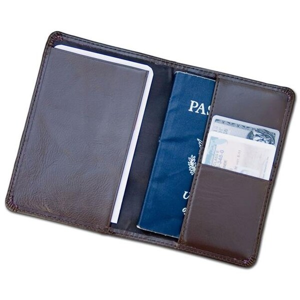 Eva-Dry/Momentum Sales & Mktg Dacasso a3442 Chocolate Brown Leather Passport Holder a3442 - main